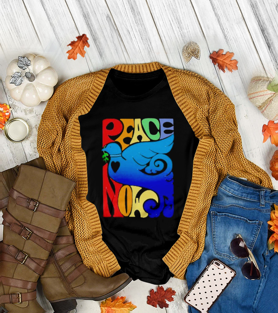 Peace Now Colorful Dove with Olive Branch T-Shirt