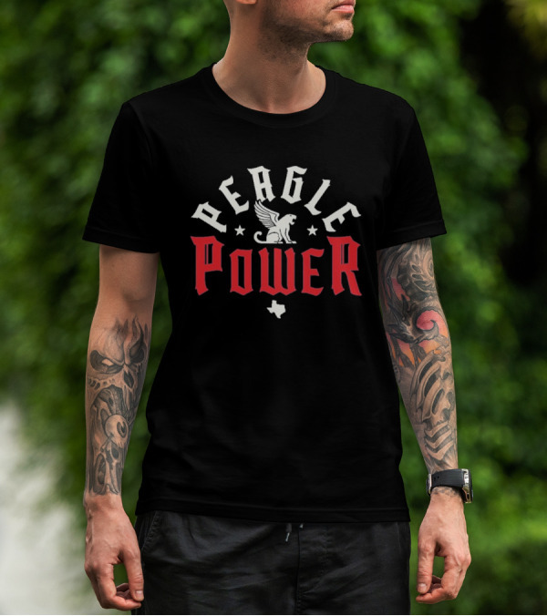Peagle Power Winged Griffin Texas Baseball T-Shirt