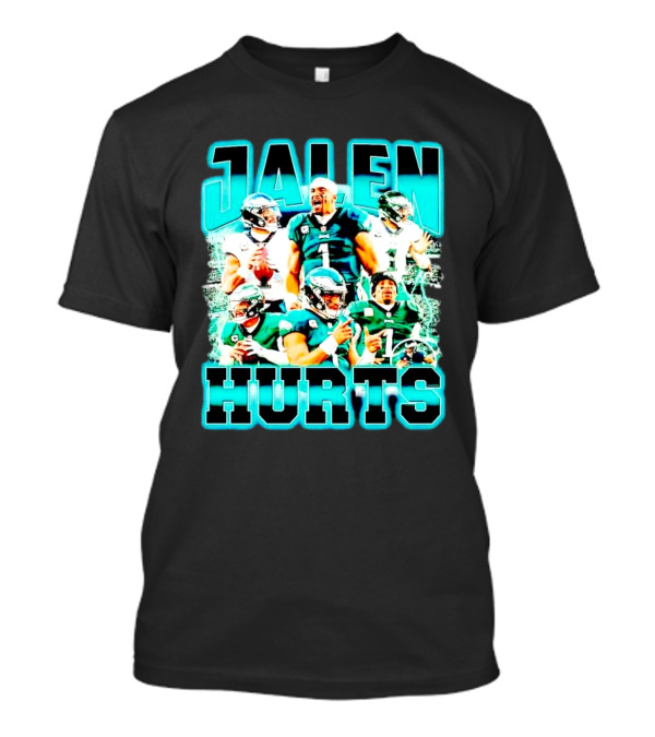 Jalen Hurts 90s Philadelphia Eagles NFL Quarterback Collage T-Shirt