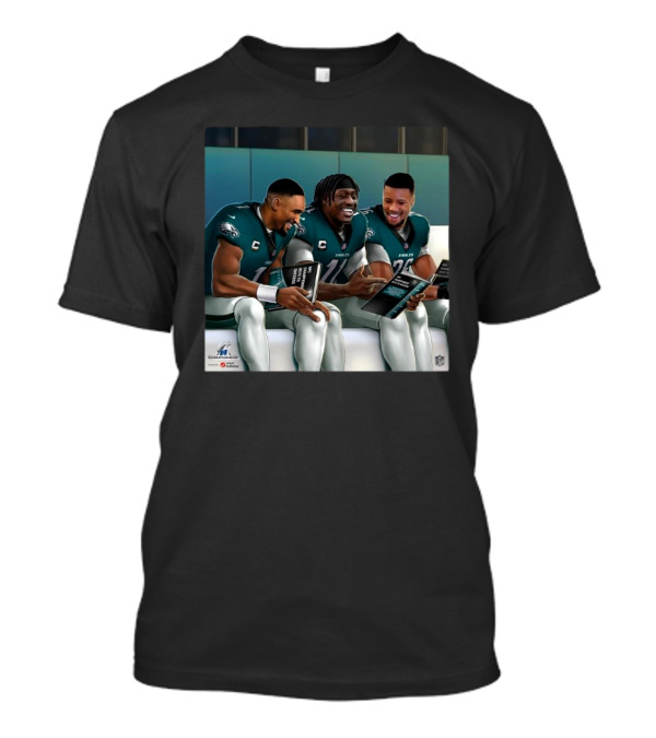 Philadelphia Eagles Champions Jalen Hurts A.J. Brown Saquon Barkley NFL Playoffs NFC Championship T-Shirt