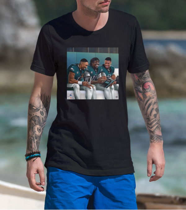 Philadelphia Eagles Champions Jalen Hurts A.J. Brown Saquon Barkley NFL Playoffs NFC Championship T-Shirt