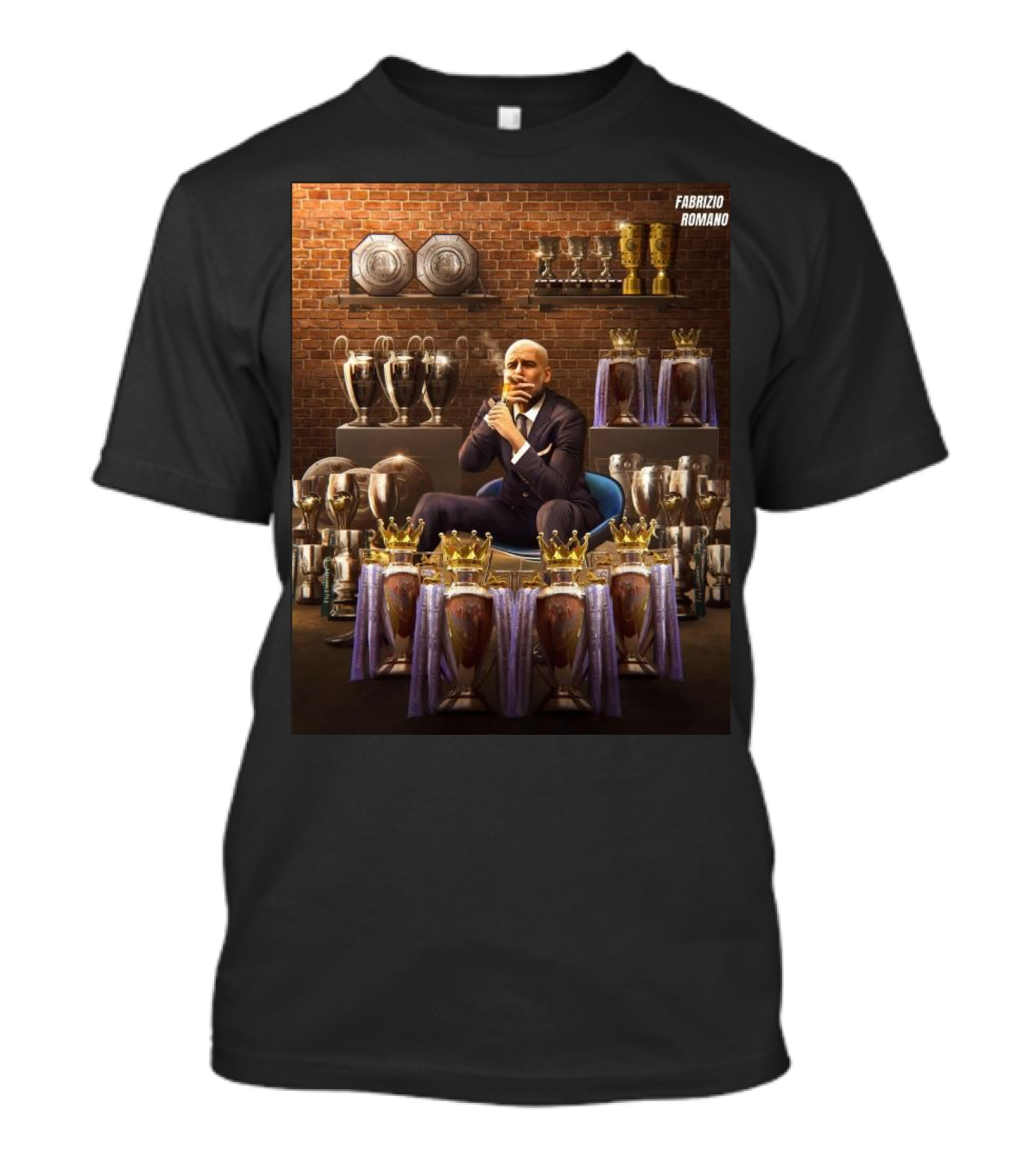 Fabrizio Romano Pep Guardiola Trophy Collection Achievement T-Shirt