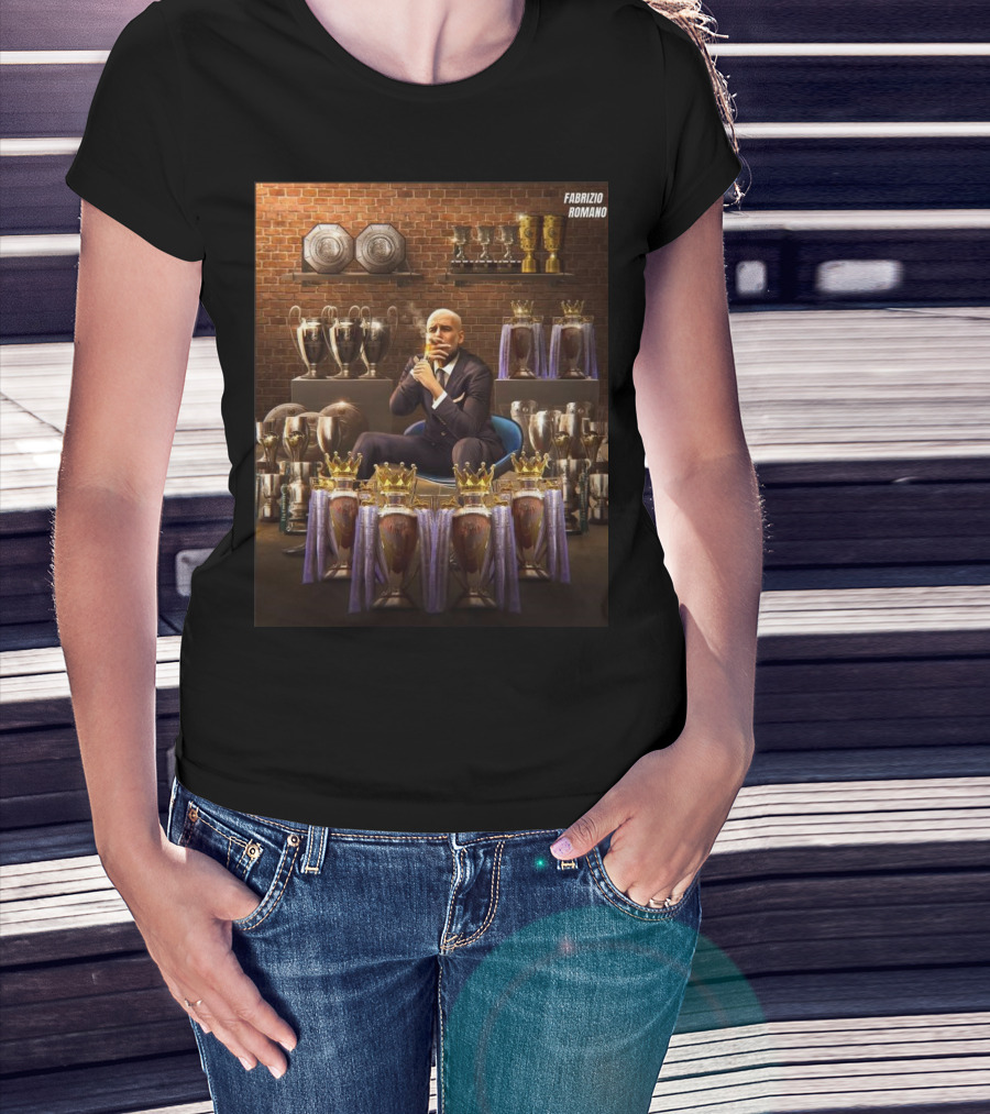 Fabrizio Romano Pep Guardiola Trophy Collection Achievement T-Shirt