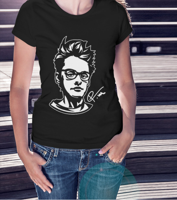 Petteri Mäkiranta Signature Illustration With Glasses And Spiky Hair T-Shirt