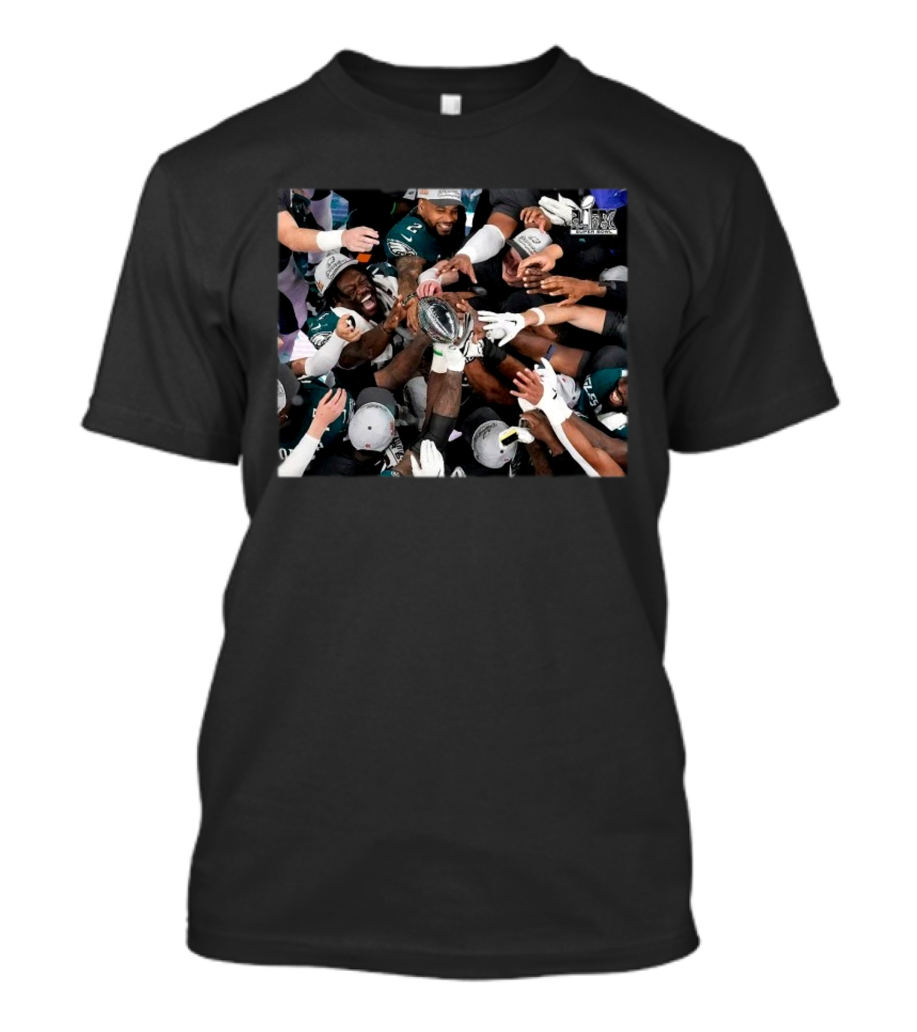 Philadelphia Eagles Super Bowl LIX Champions Celebration With Trophy T-Shirt