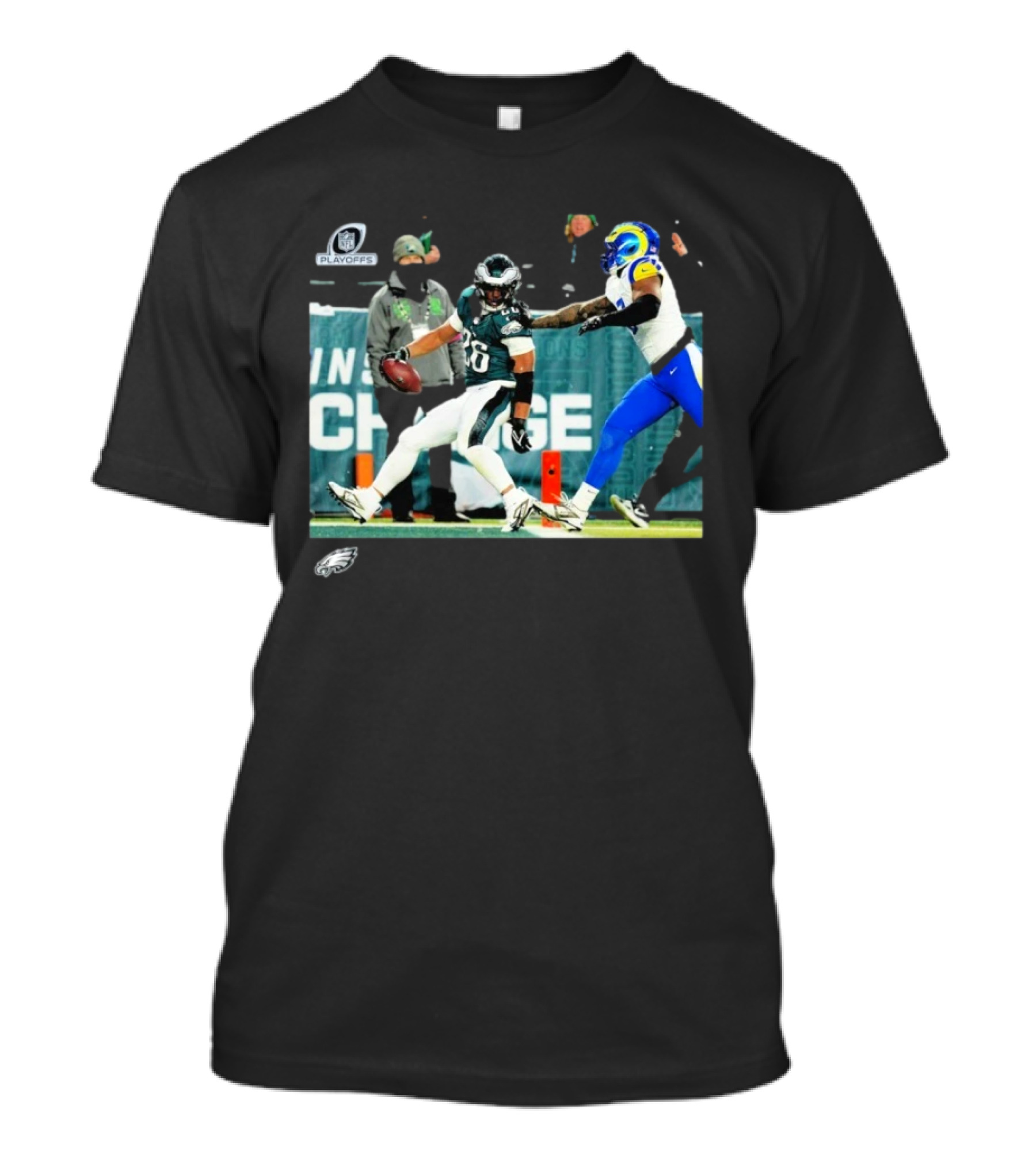 Philadelphia Eagles NFL Playoffs Divisional Round Action Scene With Saquon Barkley And Opponent T-Shirt
