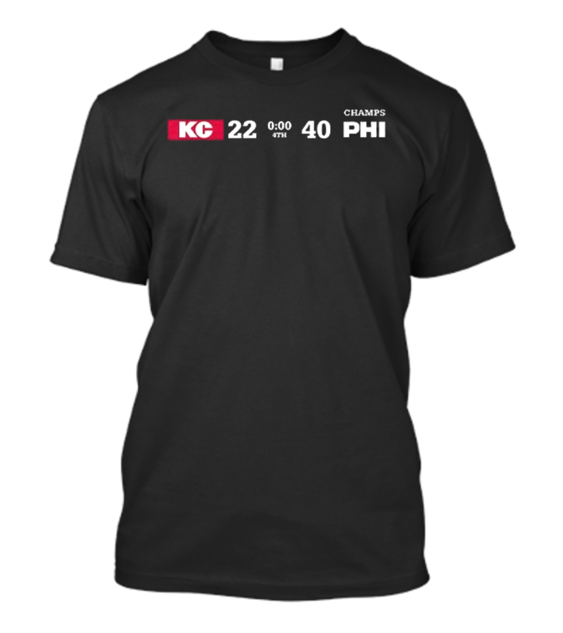 KC 22 PHI Champs 40 Final Score Display T-Shirt