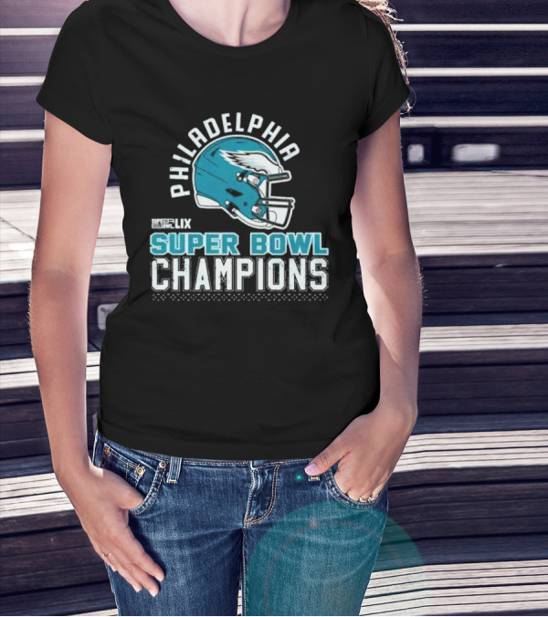 Philadelphia Eagles Super Bowl LII Champions Helmet Football T-Shirt