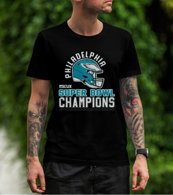 Philadelphia Eagles Super Bowl LII Champions Helmet Football T-Shirt