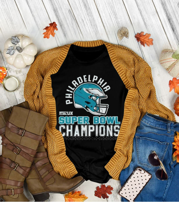 Philadelphia Eagles Super Bowl LII Champions Helmet Football T-Shirt