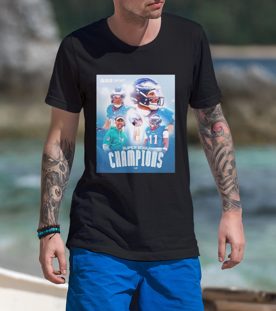BBC Sport Philadelphia Eagles Super Bowl Champions LIX Nick Sirianni Jalen Hurts AJ Brown T-Shirt