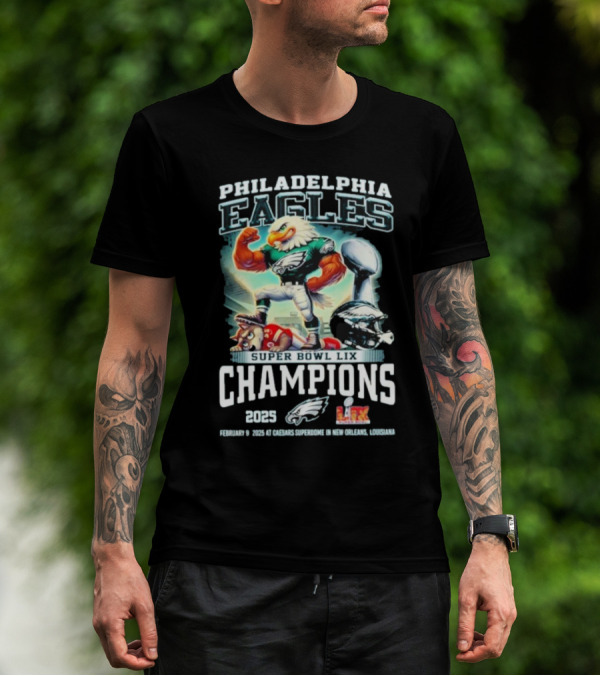 Philadelphia Eagles Super Bowl LIX Champions 2025 New Orleans February 2025 T-Shirt