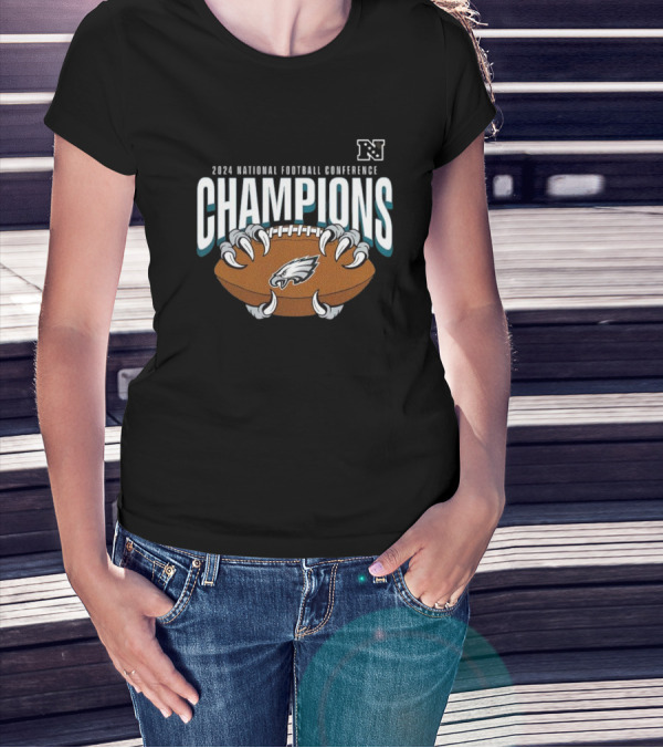 2024 National Football Conference Champions Philadelphia Eagles Football Claw T-Shirt