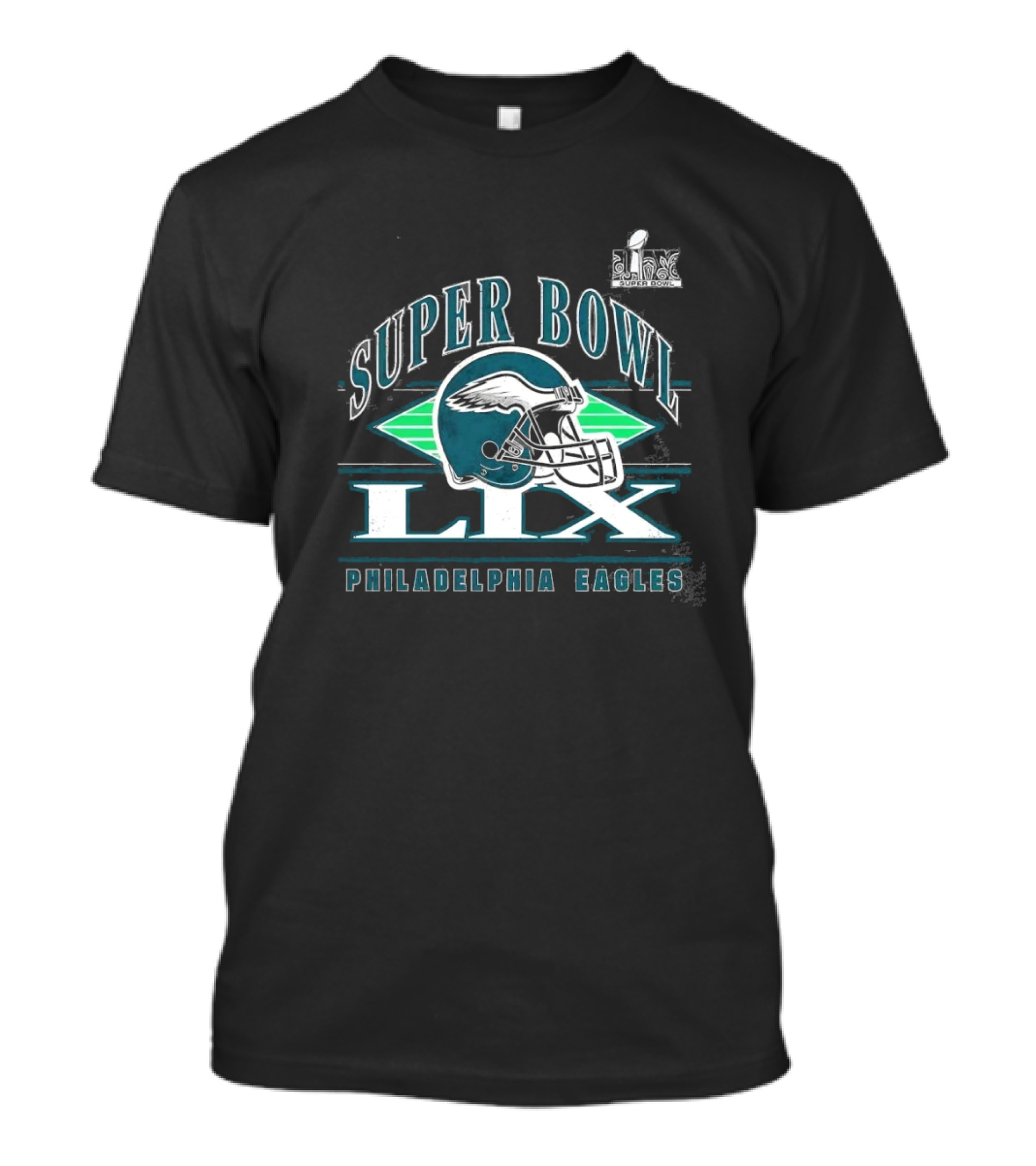 Philadelphia Eagles Super Bowl LIX Vintage Helmet Design T-Shirt