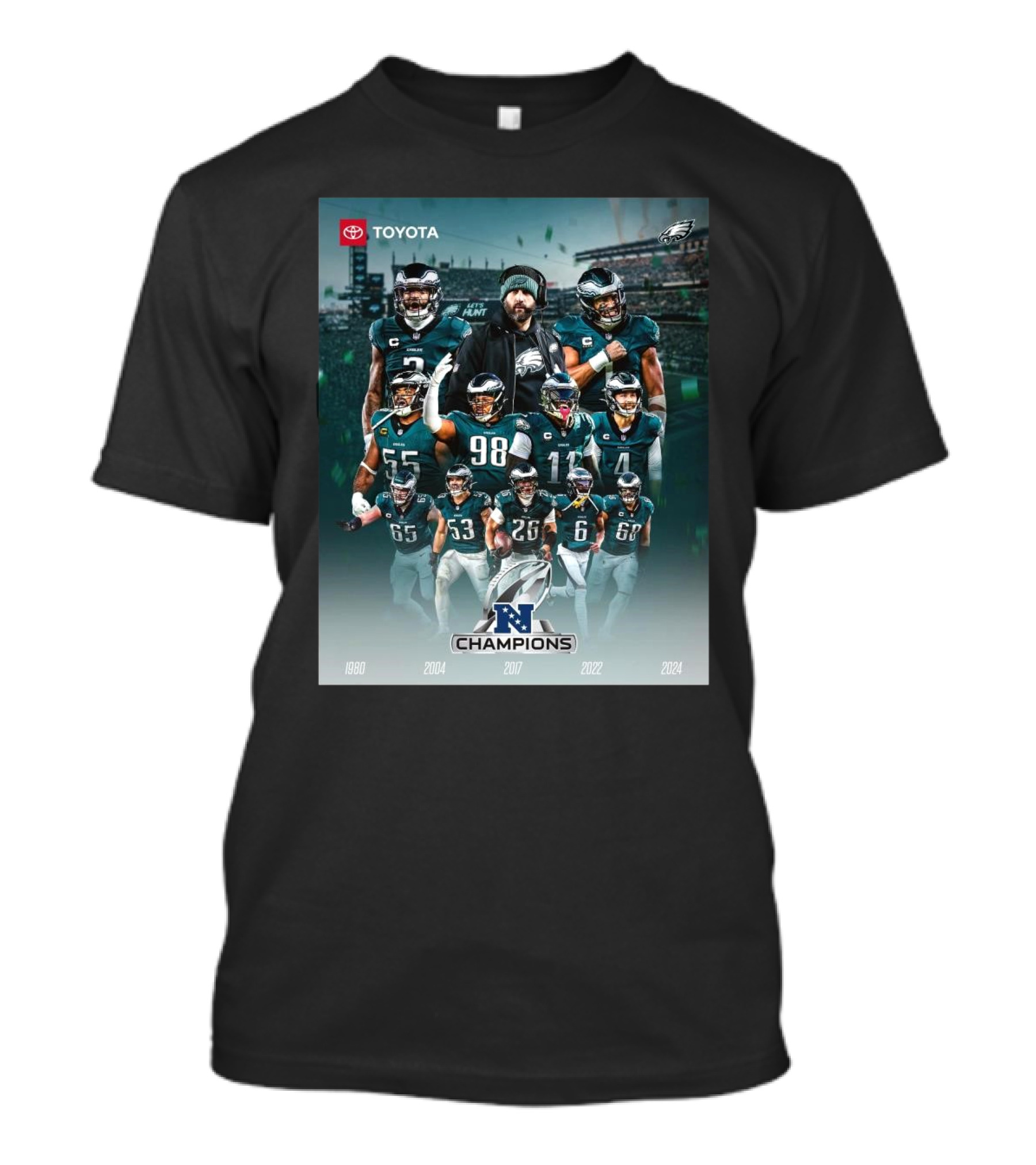 Philadelphia Eagles NFC Champions 1980 2004 2017 2022 2024 T-Shirt