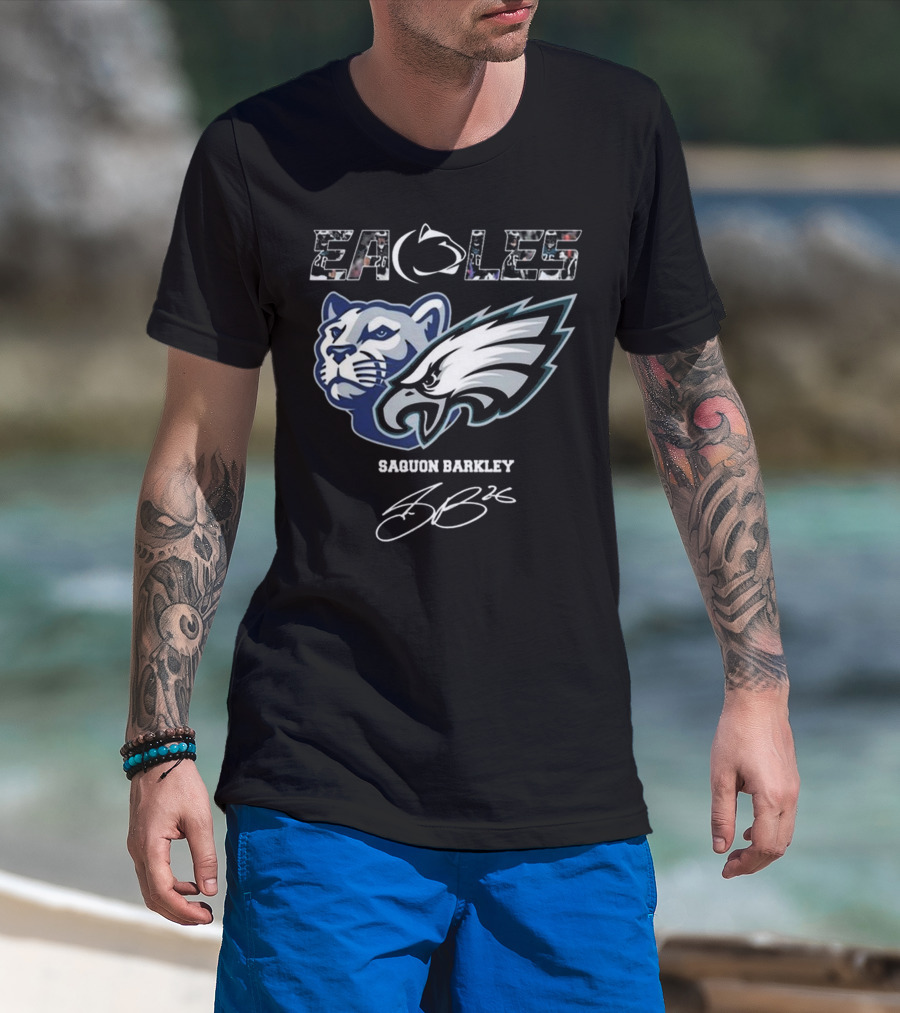 Eagles Penn State Saquon Barkley Signature T-Shirt