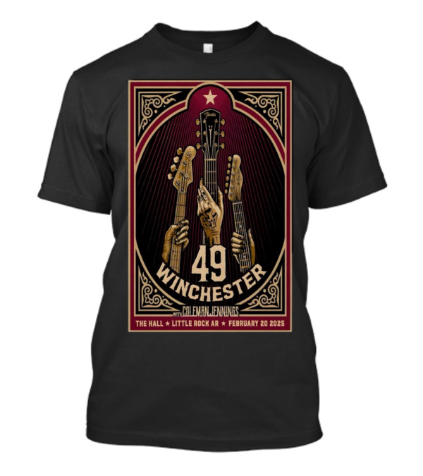 49 Winchester February 20 2025 The Hall Little Rock AR Featuring Coleman Jennings T-Shirt
