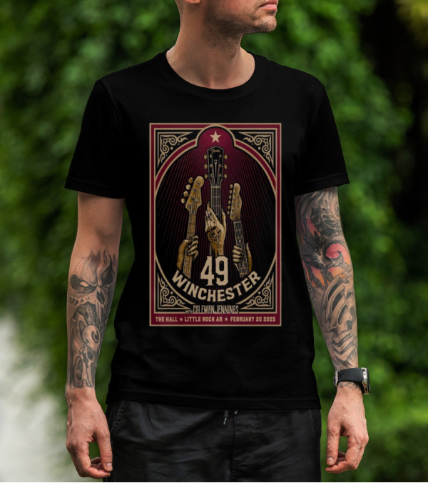 49 Winchester February 20 2025 The Hall Little Rock AR Featuring Coleman Jennings T-Shirt