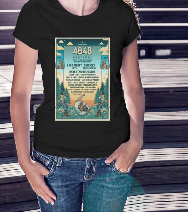 4848 Festival July 2025 Snowshoe WV Lake Street Dive Greensky Bluegrass Lineup T-Shirt