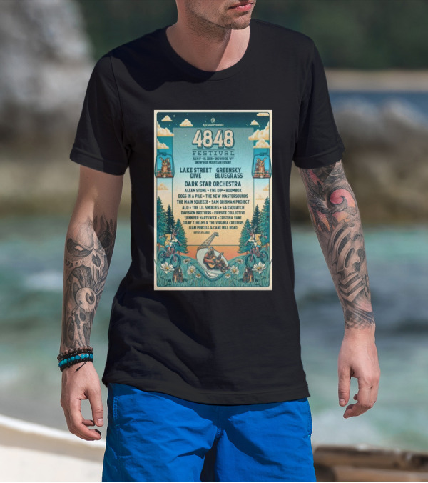 4848 Festival July 2025 Snowshoe WV Lake Street Dive Greensky Bluegrass Lineup T-Shirt