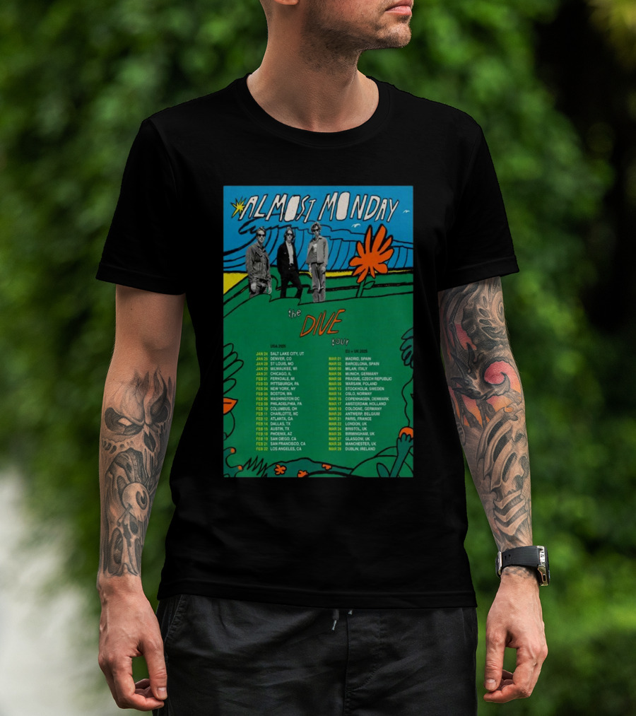 Almost Monday The Dive Tour USA 2025 Salt Lake City To Los Angeles T-Shirt