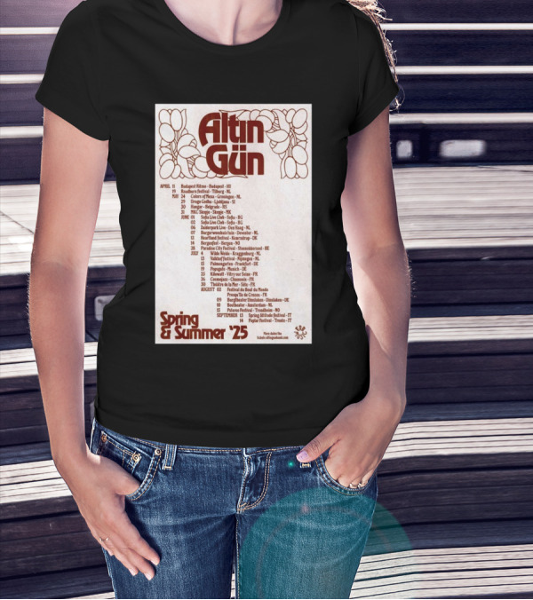Altın Gün Spring And Summer Tour 2025 April 11 Budapest Ritmo Budapest HU 19 Roadburn Festival Tilburg NL T-Shirt