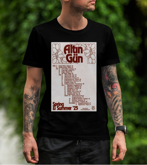 Altın Gün Spring And Summer Tour 2025 April 11 Budapest Ritmo Budapest HU 19 Roadburn Festival Tilburg NL T-Shirt