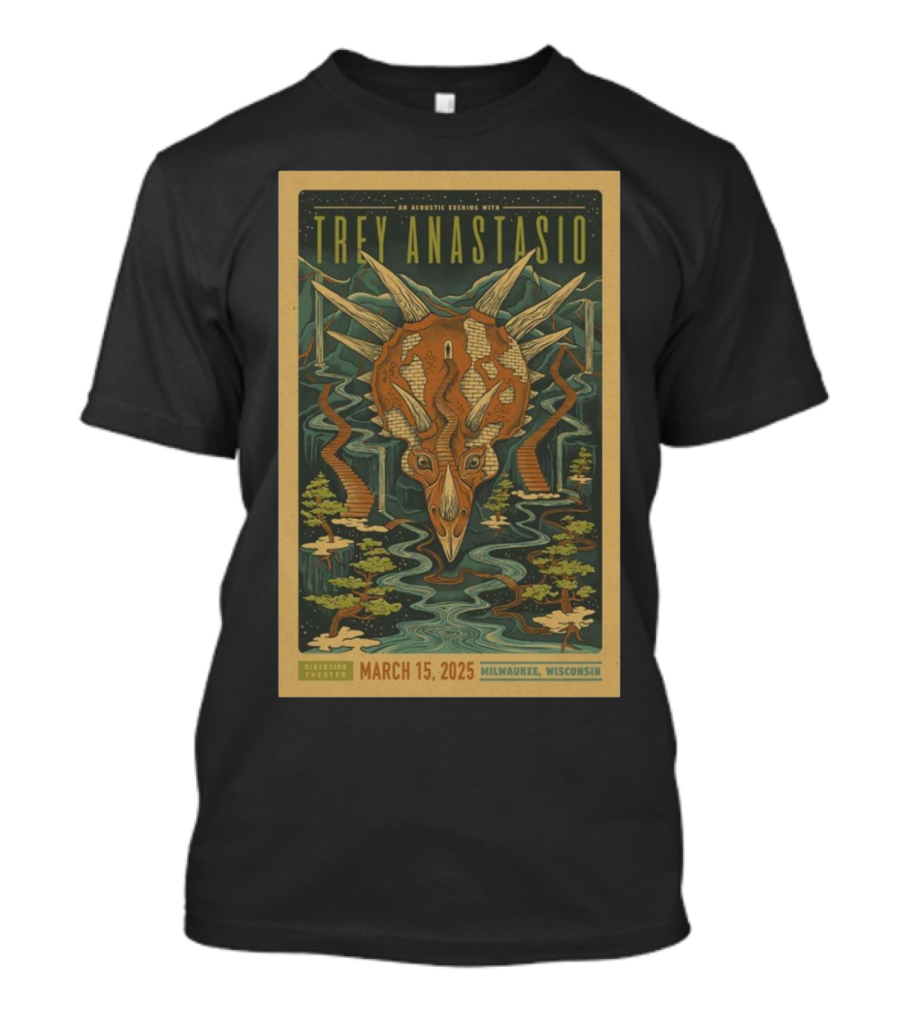 An Acoustic Evening With Trey Anastasio March 15 2025 Riverside Theater Milwaukee Wisconsin Dinosaur T-Shirt
