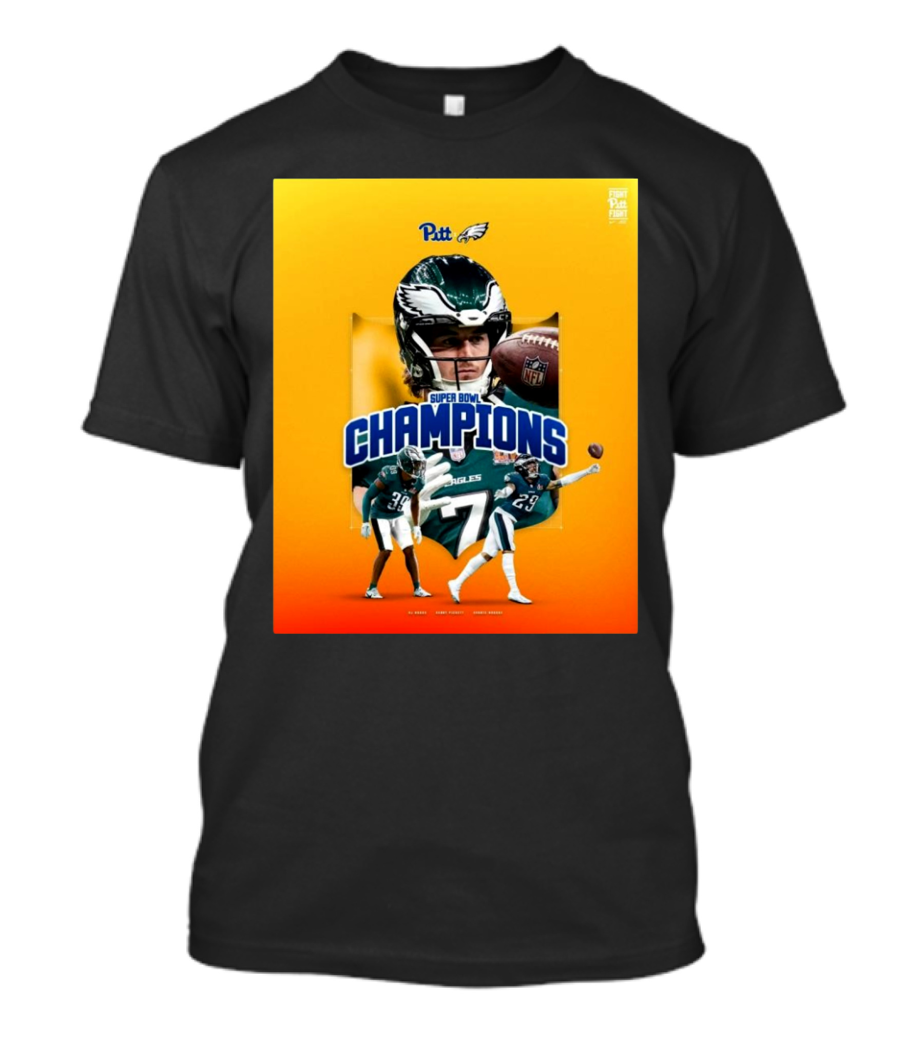 Pitt Panthers Football Kenny Pickett A.J. Woods Avonte Maddox Eagles Super Bowl Champions T-Shirt