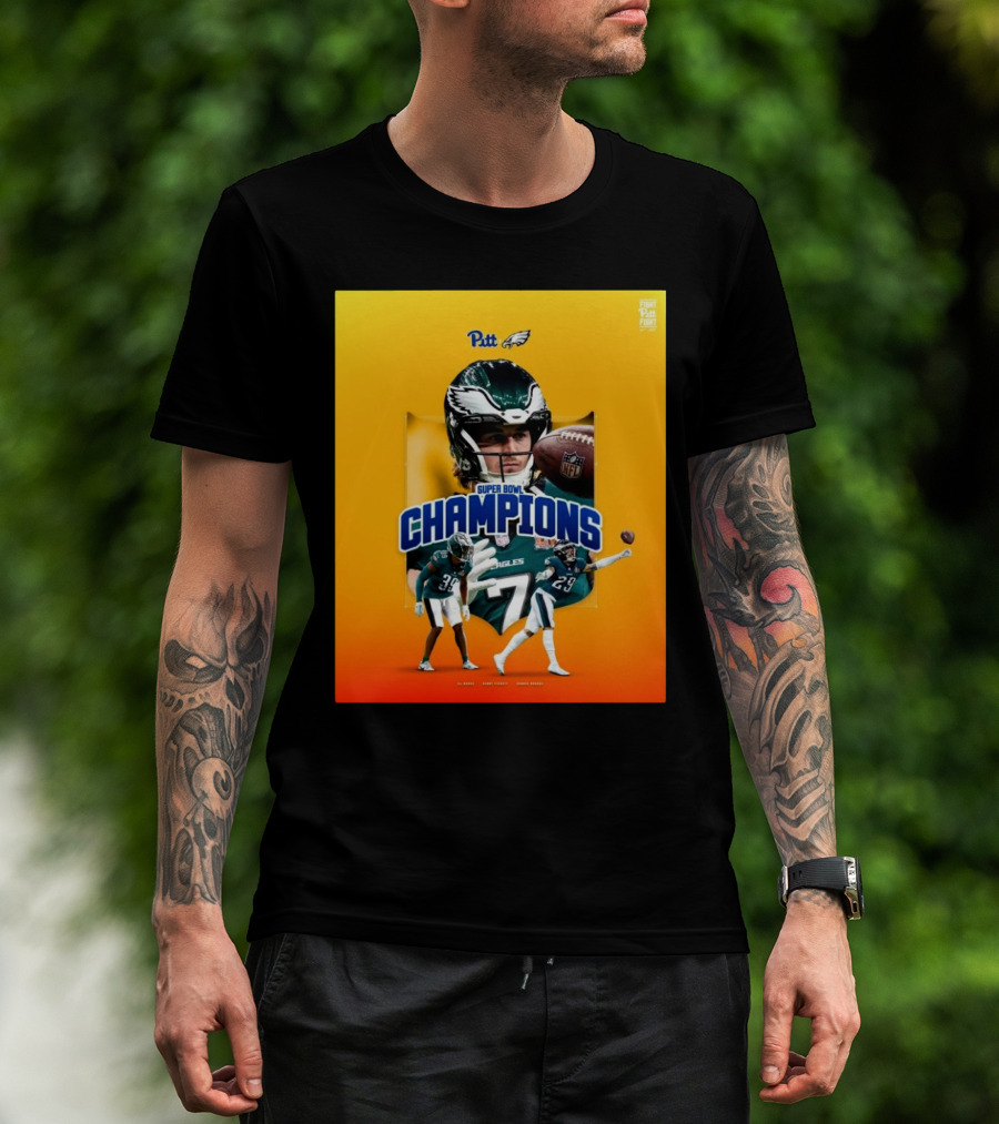 Pitt Panthers Football Kenny Pickett A.J. Woods Avonte Maddox Eagles Super Bowl Champions T-Shirt