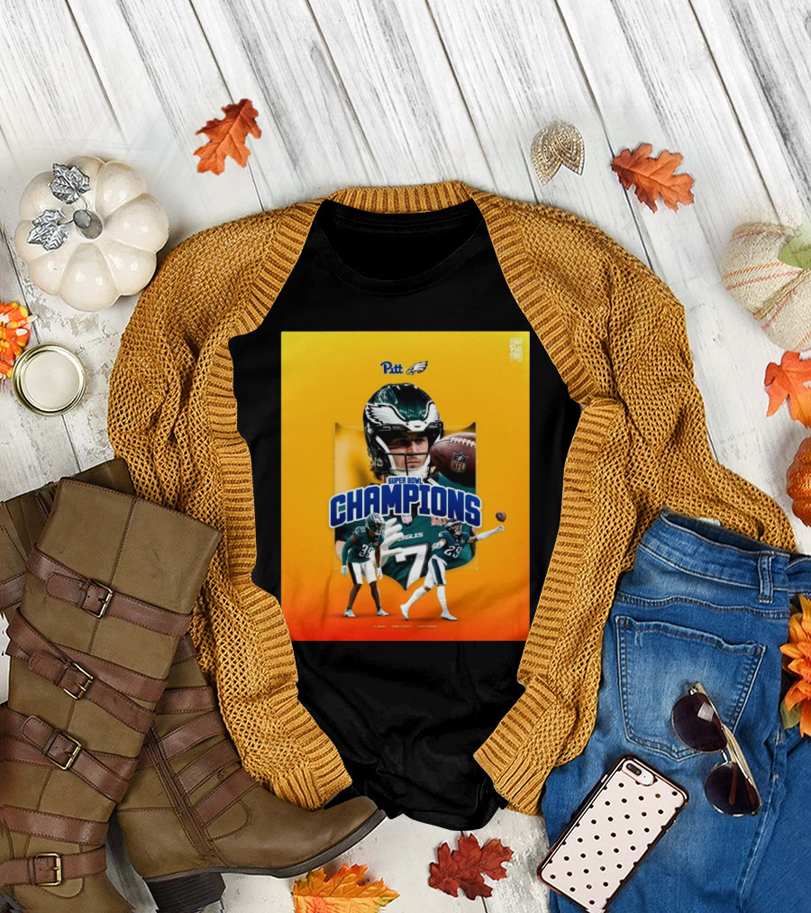 Pitt Panthers Football Kenny Pickett A.J. Woods Avonte Maddox Eagles Super Bowl Champions T-Shirt