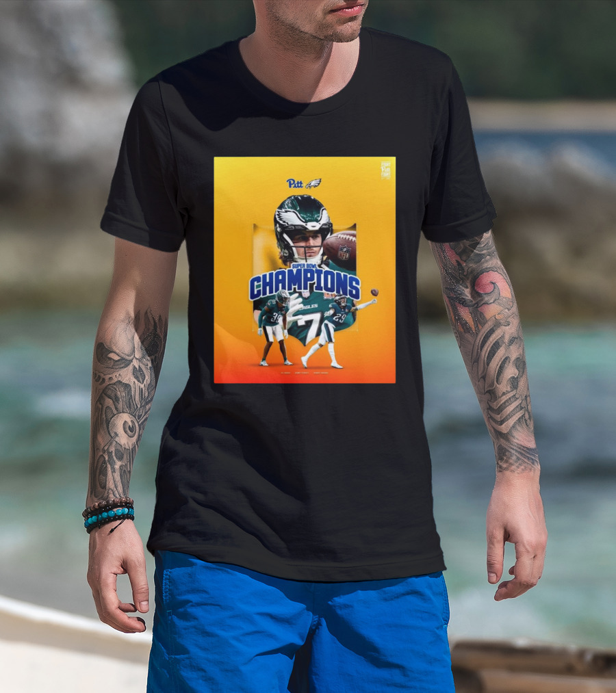 Pitt Panthers Football Kenny Pickett A.J. Woods Avonte Maddox Eagles Super Bowl Champions T-Shirt