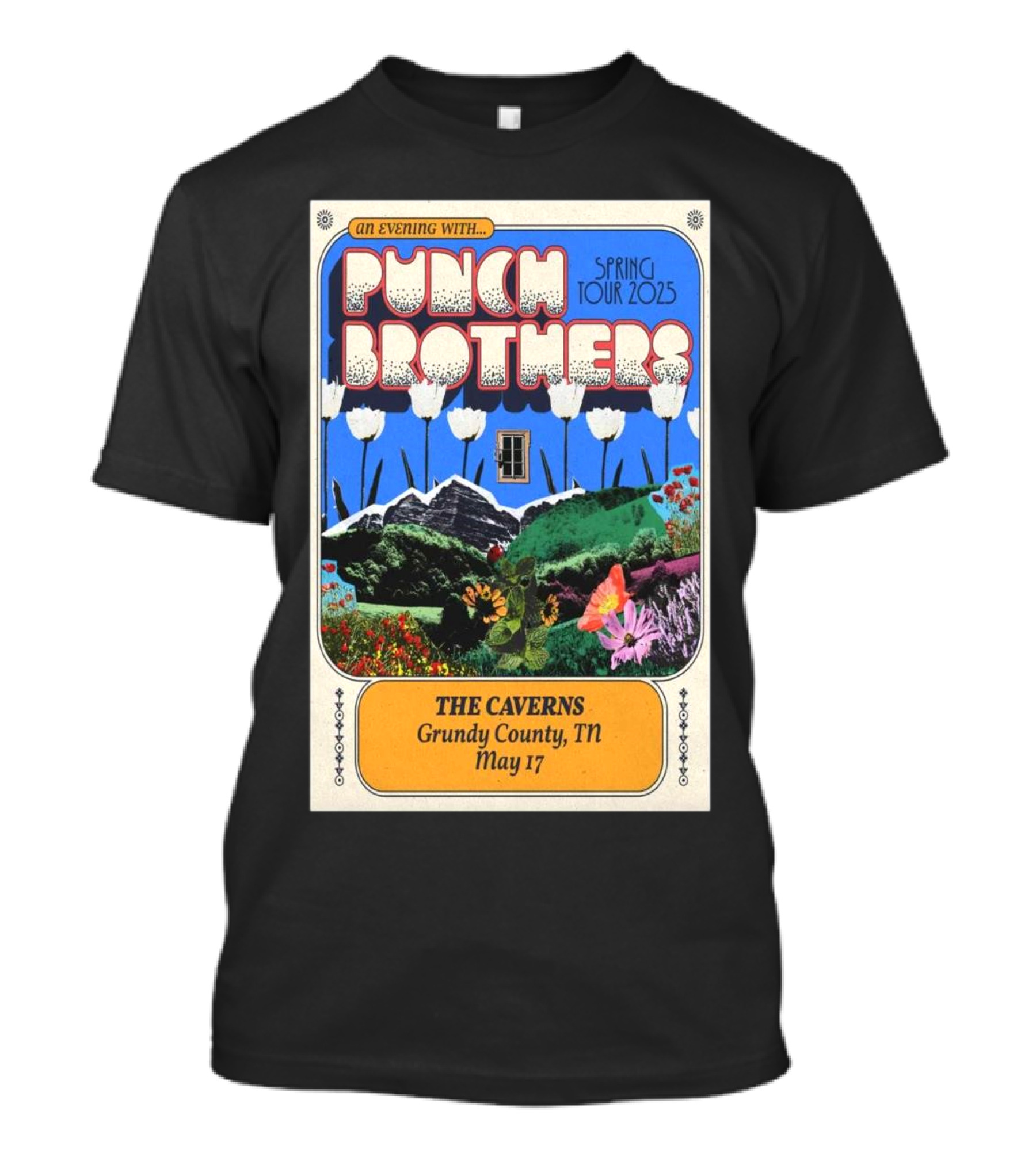 An Evening With Punch Brothers Spring Tour 2025 May 17 The Caverns Grundy County TN T-Shirt