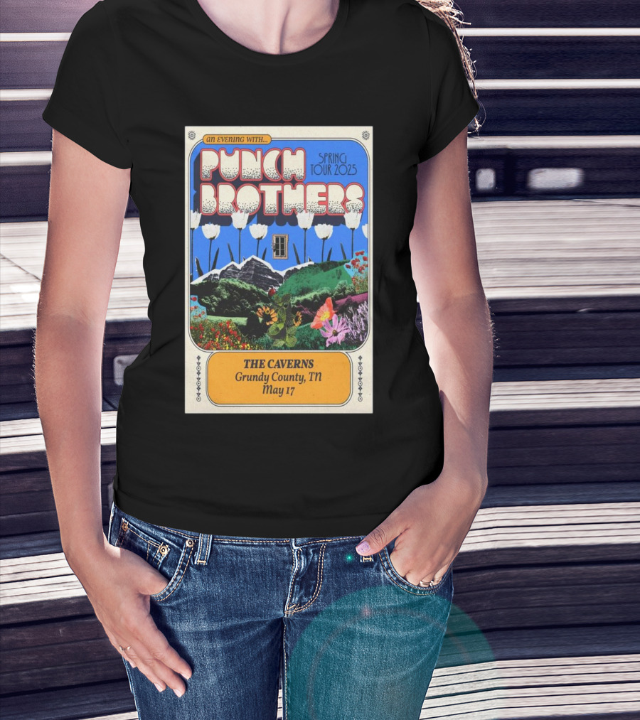 An Evening With Punch Brothers Spring Tour 2025 May 17 The Caverns Grundy County TN T-Shirt