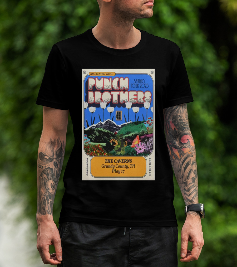 An Evening With Punch Brothers Spring Tour 2025 May 17 The Caverns Grundy County TN T-Shirt