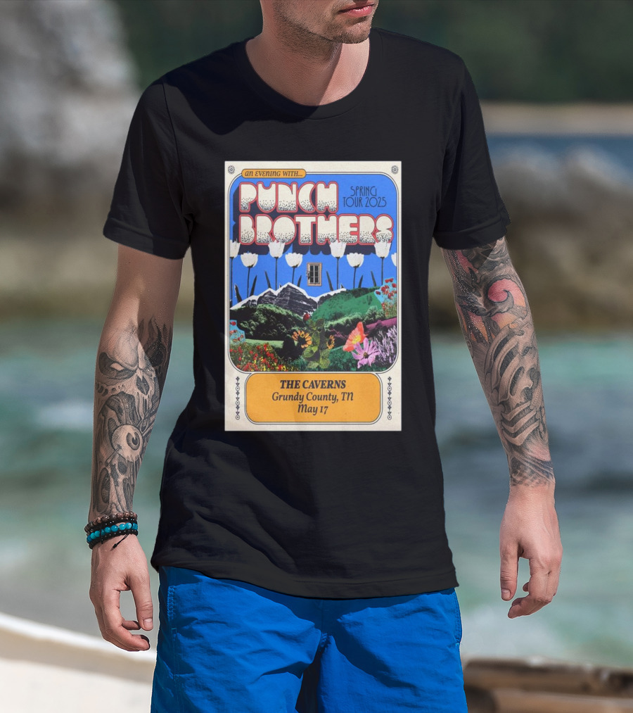 An Evening With Punch Brothers Spring Tour 2025 May 17 The Caverns Grundy County TN T-Shirt