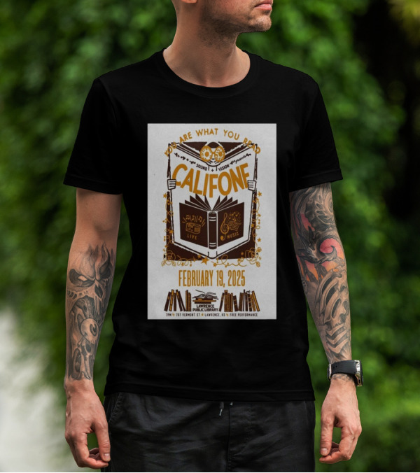 You Are What You Read Califone Sound Vision Live Music February 19 2025 Lawrence Public Library Free Performance T-Shirt
