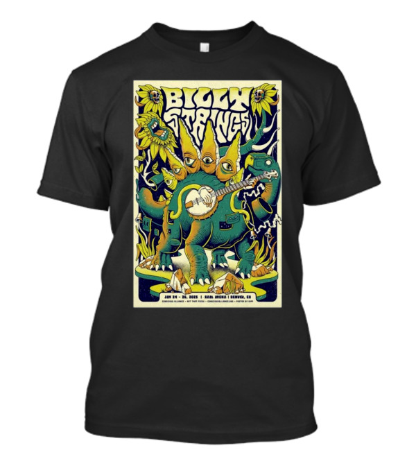 Billy Strings Ball Arena Denver CO Jan 24-26 2025 Conscious Alliance Art That Feeds By GWP T-Shirt