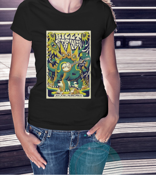 Billy Strings Ball Arena Denver CO Jan 24-26 2025 Conscious Alliance Art That Feeds By GWP T-Shirt