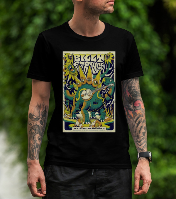 Billy Strings Ball Arena Denver CO Jan 24-26 2025 Conscious Alliance Art That Feeds By GWP T-Shirt