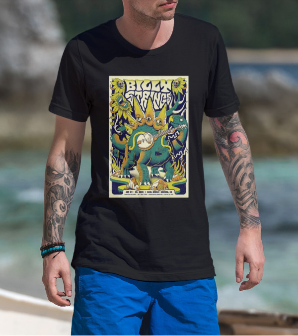 Billy Strings Ball Arena Denver CO Jan 24-26 2025 Conscious Alliance Art That Feeds By GWP T-Shirt