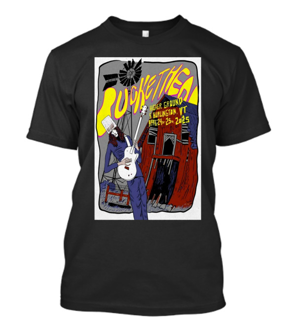 Buckethead Higher Ground South Burlington VT April 24-25 2025 Windmill And Barn T-Shirt