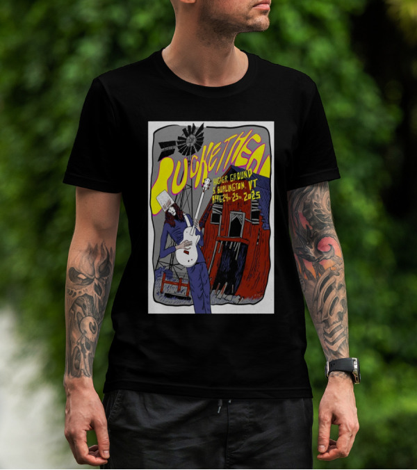 Buckethead Higher Ground South Burlington VT April 24-25 2025 Windmill And Barn T-Shirt
