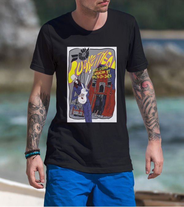 Buckethead Higher Ground South Burlington VT April 24-25 2025 Windmill And Barn T-Shirt