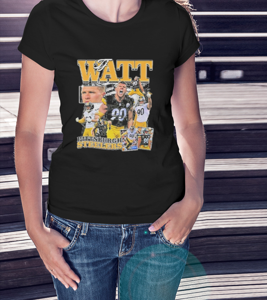 Pittsburgh Steelers TJ Watt 90 Collage T-Shirt