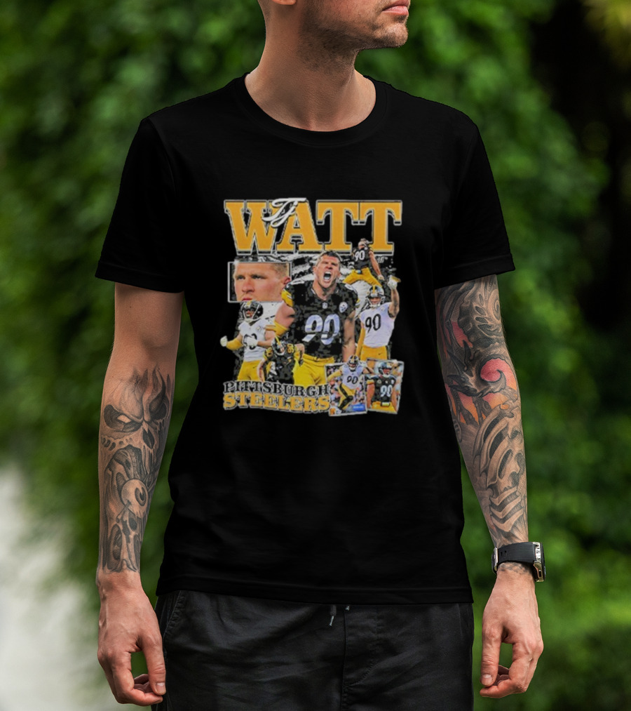 Pittsburgh Steelers TJ Watt 90 Collage T-Shirt