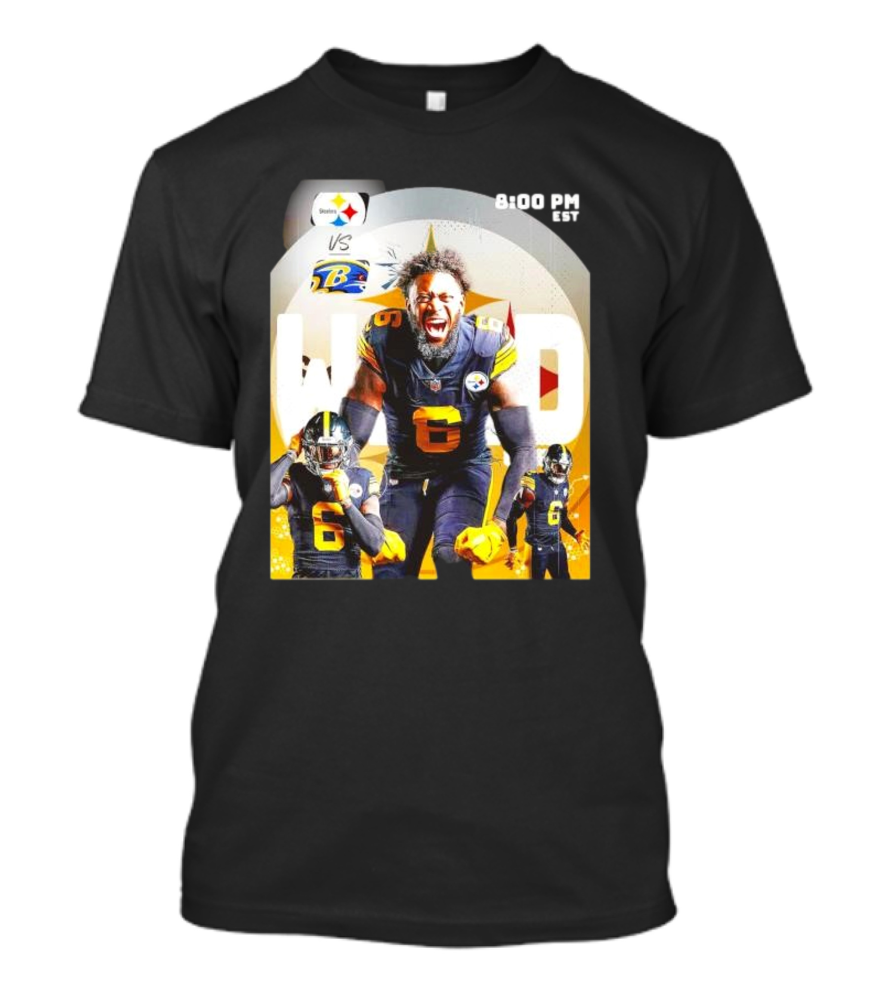 Steelers Vs Ravens NFL Wild Card Matchup Dynamic Player Action T-Shirt