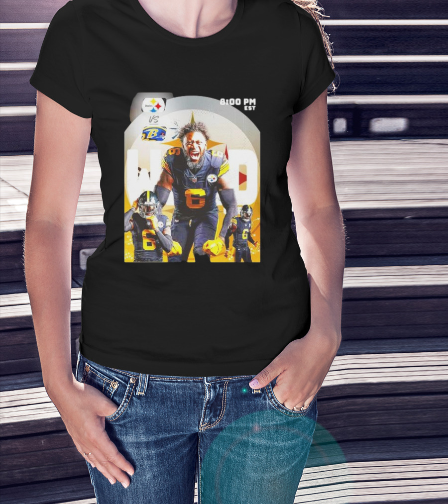 Steelers Vs Ravens NFL Wild Card Matchup Dynamic Player Action T-Shirt