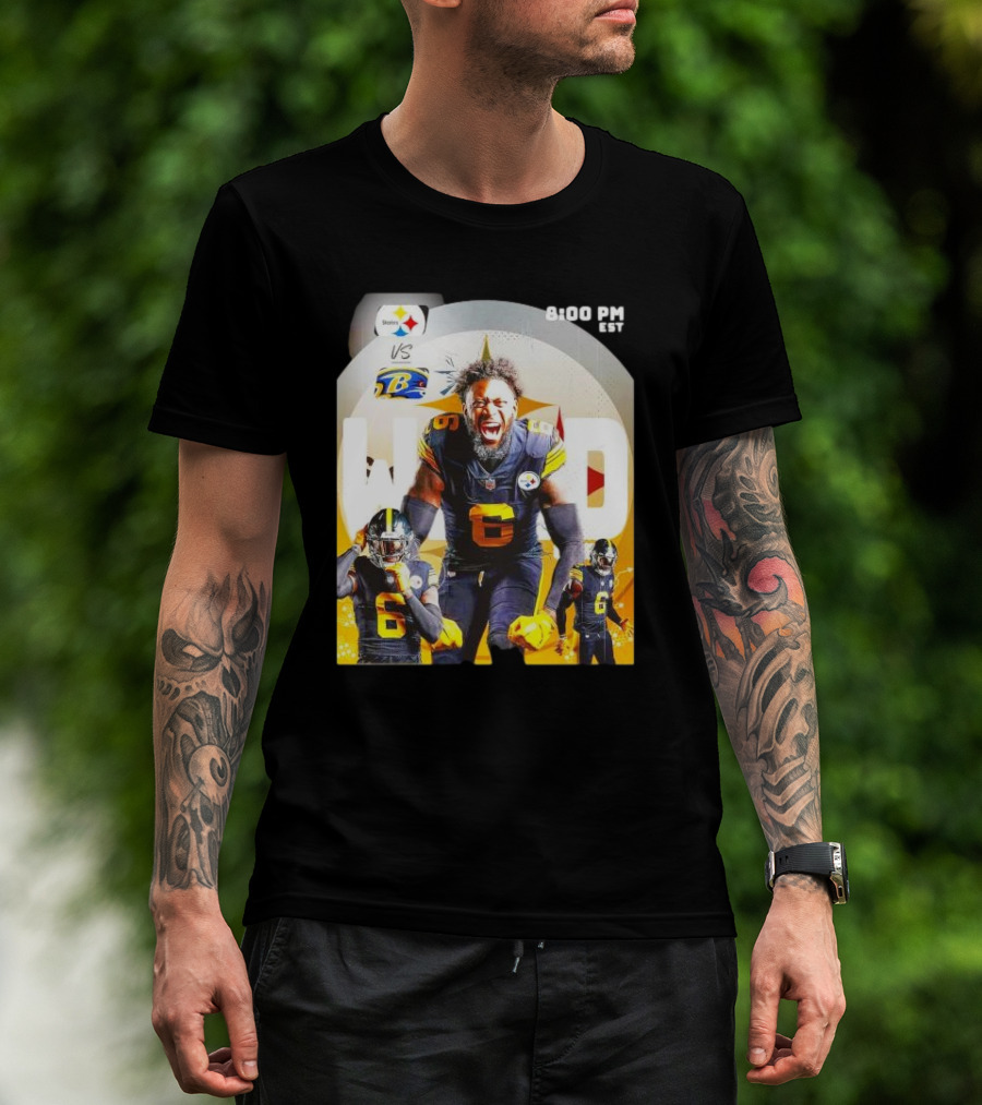 Steelers Vs Ravens NFL Wild Card Matchup Dynamic Player Action T-Shirt