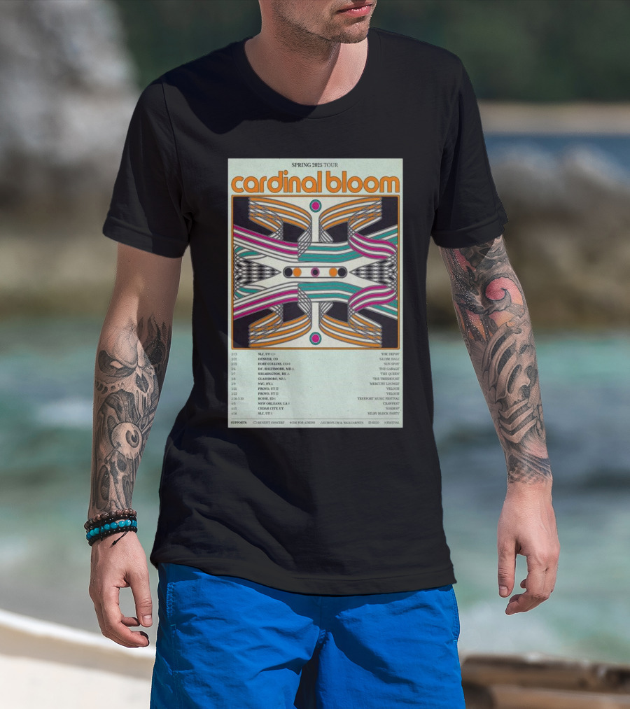 Cardinal Bloom Spring 2025 Tour SLC UT The Depot Denver CO Glove Hall T-Shirt